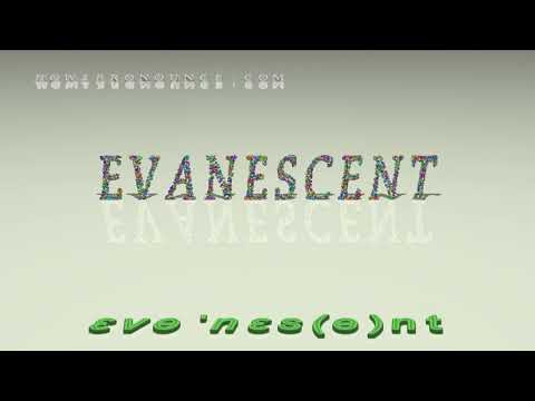 How do you use evanescent in a sentence?
