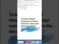 Python shorts | generators in Python within 1 minute #shorts