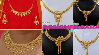 light weight 6 - 7 gram gold necklace design// bridal necklace collection//