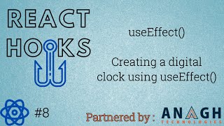 React Hooks Tutorial #8 | useEffect() | Creating a digital clock using useEffect()