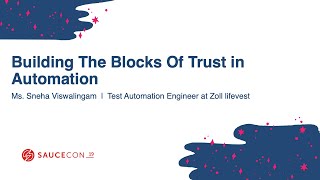 Building The Blocks Of Trust in Automation - Ms. Sneha Viswalingam at Zoll lifevest
