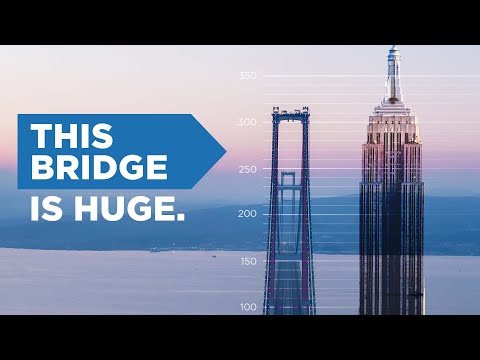 What is the second longest suspension bridge in the world?