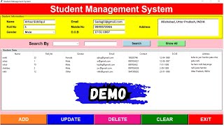 Student Management System in Python with Database || Demo