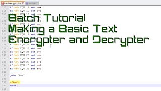 Batch Tutorial: Making a Basic text Encrypter and Decrypter