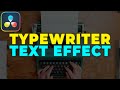 Typewriter Text Effect Tutorial | Davinci Resolve Tutorial