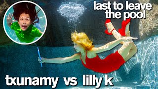 24 Hour LAST TO LEAVE POOL Challenge ft/ Lilly K vs Txunamy