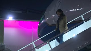 Vice President Kamala Harris lands in Houston ahead of campaign rally