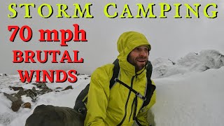 SOLO CAMPING IN A STORM - BRUTAL STRONG WINDS and RAIN - Stybarrow Dodd Lake District UK Backpacking