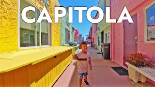 Capitola Venetian Court Colorful Houses on Beach - Central California