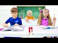 Roma and Diana at School - Video compilation about school, friendship and knowledge