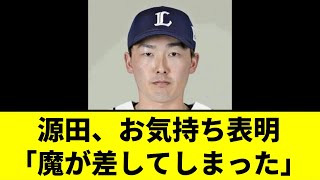 【悲報】源田、お気持ち表明「魔が差してしまった」【2ch 5ch】【野球スレ】【なんJ なんG反応】