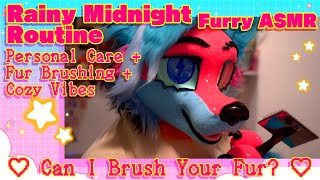 ~ 🌧Midnight Routine ~ (Can I Brush Your Fur?) Furry ASMR Personal Care + Yappin'