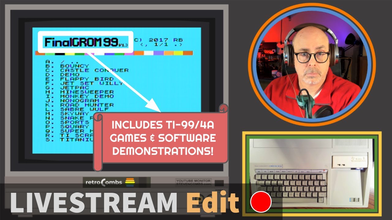 Texas Instruments TI-99/4A FinalGROM 99 Livestream Edit - YouTube