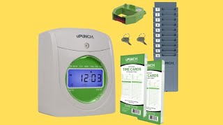 uPunch Starter Time Clock Bundle with 100-Cards, 1 Time Card Rack, 1 Ribbon \u0026 2 Keys