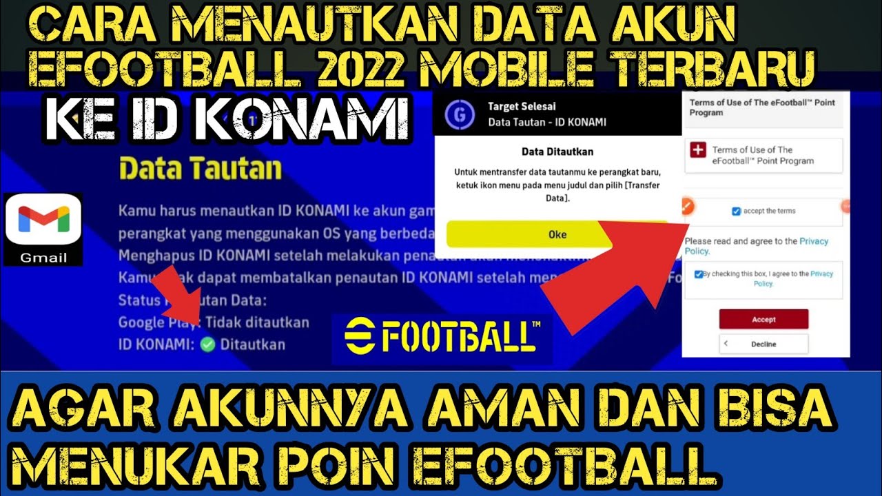 CARA MENAUTKAN DATA AKUN EFOOTBALL 2022 MOBILE !! AGAR BISA MENUKAR ...