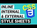 Inline, Internal and External CSS | Absolute Beginner CSS Crash Course