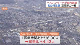 ヘルパンギーナ、県内で急増　手洗いや換気など対策呼びかけ　福島