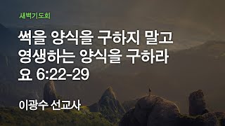 [서빙고 온누리교회 새벽기도회] 썩을 양식을 구하지 말고 영생하는 양식을 구하라 (요한복음 6:22-29) 2020.01.22