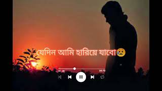 যেদিন আমি হারিয়ে যাব বুঝবে সেদিন,,,