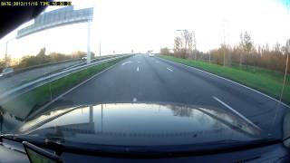 Spookrijder N302 Lelystad gefilmd met onboard car cam ITB-HD100