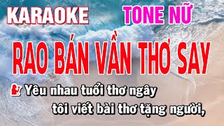 Karaoke Rao Bán Vần Thơ Say Tone Nữ | Beat Gia Hân