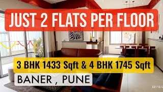 Exclusive Project | 3 \u0026 4 BHK Flats in Baner Pune | 2 Flats per Floor | 88 units only | 9860766455