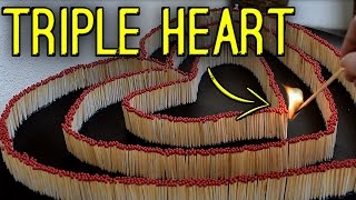 Triple Heart - matches domino reaction