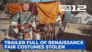 Trailer full of renaissance fair costumes stolen in Canby