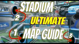 Stadium Map Guide | Best Beginner Portal Spots, Weapon Spawn and Tactics | Splitgate Map Guide