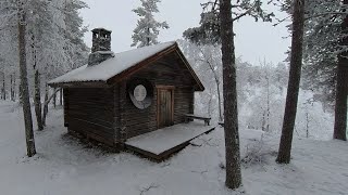 Saariselkä Kummituskämppä. Lapin maisema talvella