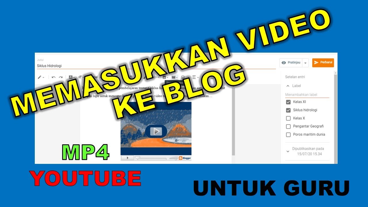 CARA UPLOAD VIDEO KE BLOG (BLOGGER) - YouTube