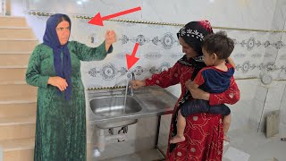 A bright curtain of Shahla's life: the plumbing of her rented house