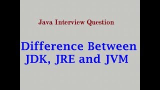Difference Between JDK, JRE and JVM By D. K. Gautam || Java Interview Question