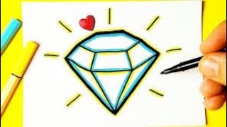 HOW TO DRAW A DIAMOND STEP BY STEP : EASY DRAWING TUTORIAL - By Henry Animation