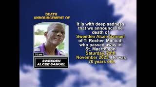 Sweeden Alcee Samuel ~ Short Obituary