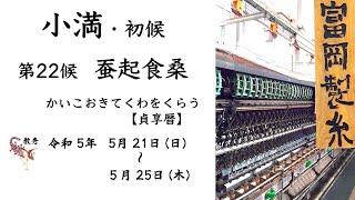 【  二十四節気  第22候 書道 教秀 】蚕起食桑かいこおきてくわをくらう貞享暦