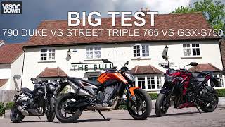 THE BIGGEST TEST EVER*! Duke 790cc VS street triple 765cc Vs Gsx-s750cc..