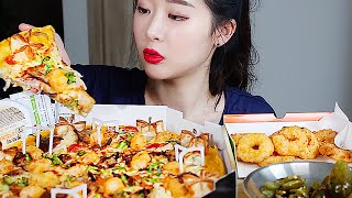 뽕뜨락피자 골드랑군+새우링 리얼사운드 먹방 / Pizza Crispy Shrimp Rings Mukbang Eating Show 比萨饼 披萨 ピザ