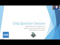 CAQ Question Session | National Fellow Online Lecture Series