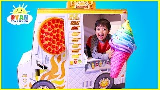 Ryan Pretend Play with Food Truck cooking Playhouse!