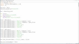 Python Tkinter - 14 - Menubar and Menus