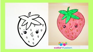 How To Draw a Cute Strawberry | Easy Fruit Drawings | Step By Step Drawing Tutorial