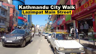 Kathmandu City Walk in Lazimpat Main Street - 4k Virtual Walking Tour Nepal 2022