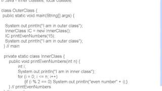 Java Part 11 Inner and Local classes