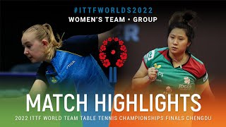 Highlights | Matilda Hansson (SWE) vs Jieni Shao (POR) | WT Grps | #ITTFWorlds2022