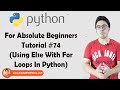 Using Else With For Loops | Python Tutorials For Absolute Beginners In Hindi #74