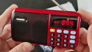 Portatif Kırmızı MP3 Radyo Hoparlörü C-803. İki adet 18650 Pil Desteği.