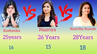 Rashmika Mandanna Vs Nazriya Nazim Vs Keerthy Suresh Comparison- Indian Studio