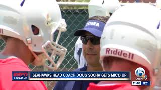 Keiser Seahawks head coach Doug Socha gets mic'd up