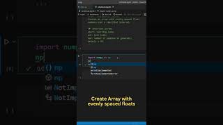 Create Evenly Spaced Array With Numpy Linspace() method #coding #programming #numpy